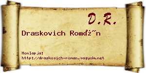Draskovich Román névjegykártya